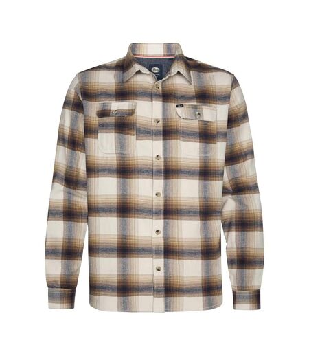 Chemise carreaux marron/beige homme petrol industries sleeve check
