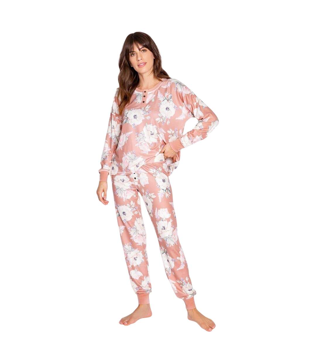 Haut Manches Longues Motif/style Floral Femme Rose Imprimé PJ Salvage-4