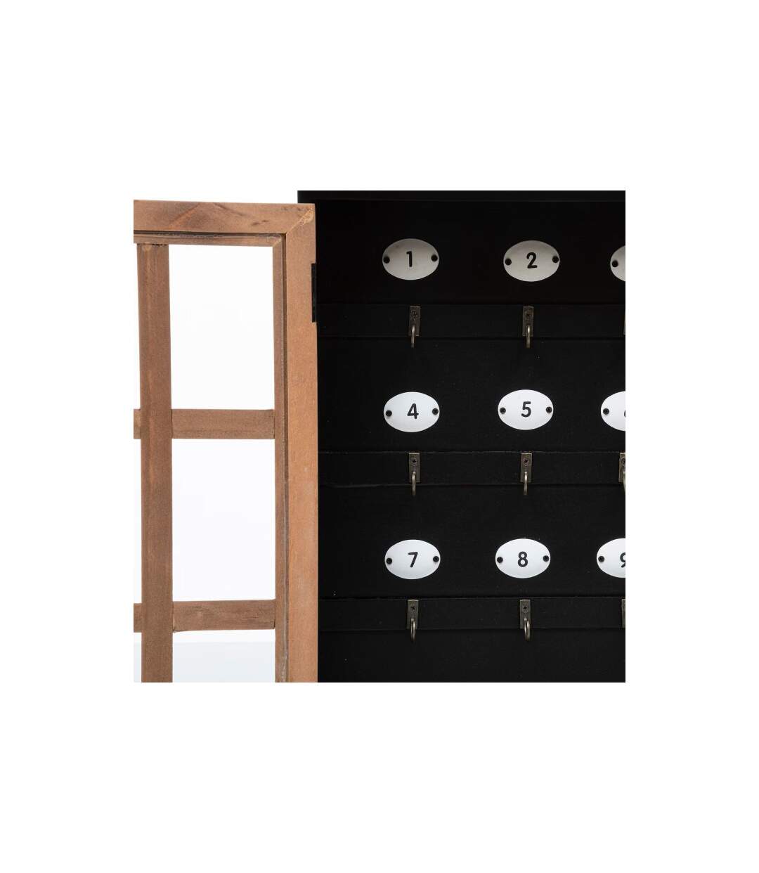 Boîte à Clés en Bois Milana 40cm Noir-3