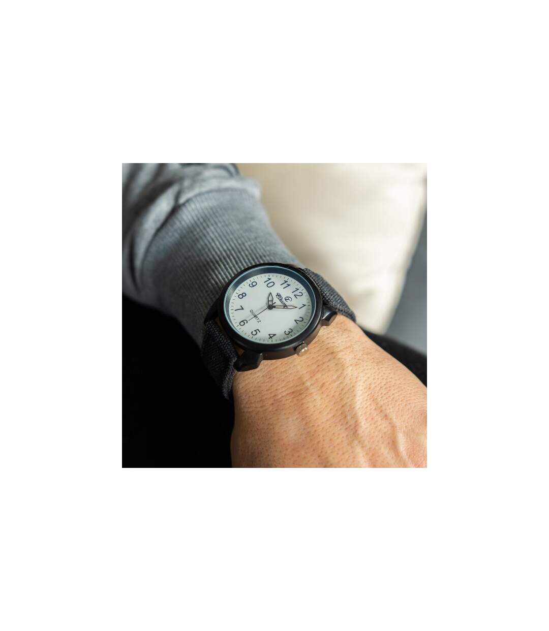 Montre Homme Bracelet Tissu Gris CHTIME