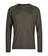 Tee Jays Mens CoolDry Long-Sleeved Crop T-Shirt (Deep Green)