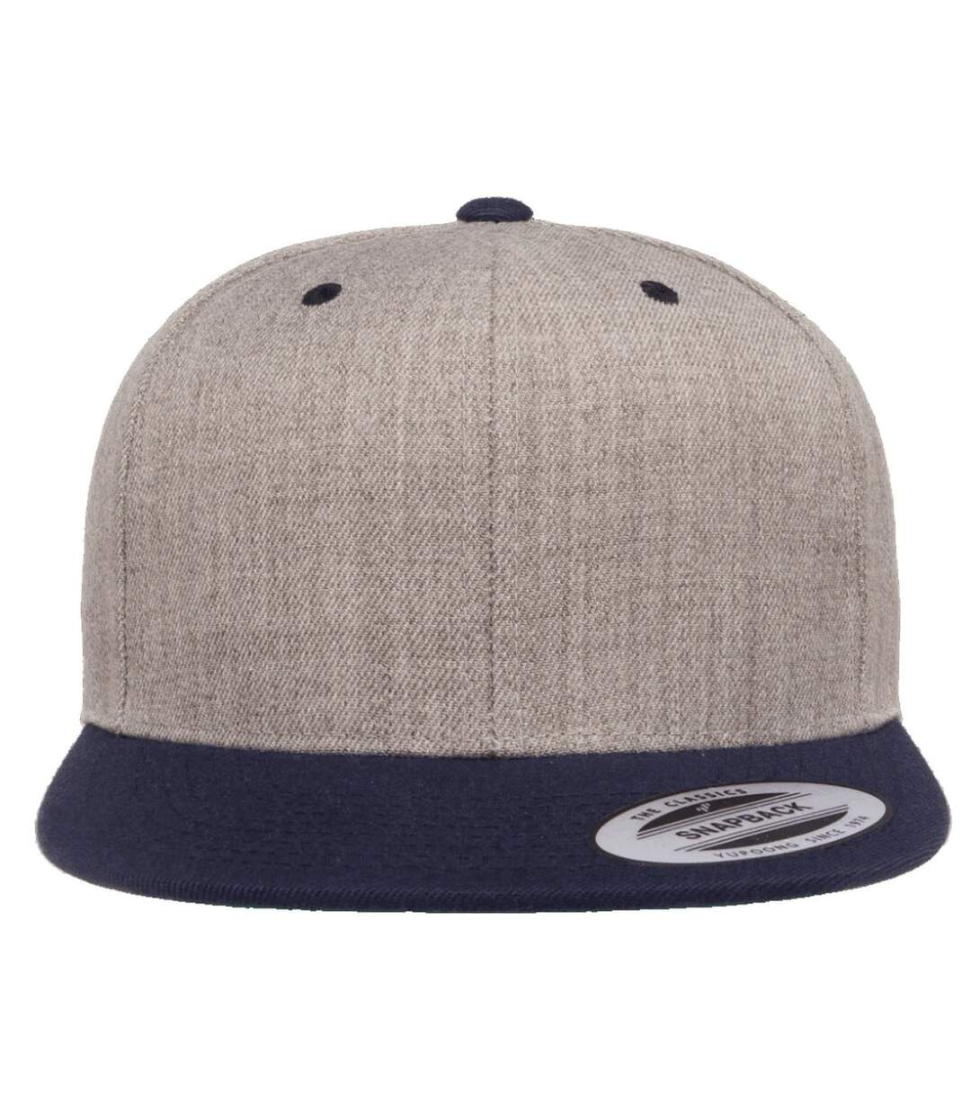 Casquette ajustable classique homme gris chiné / bleu marine Yupoong-3