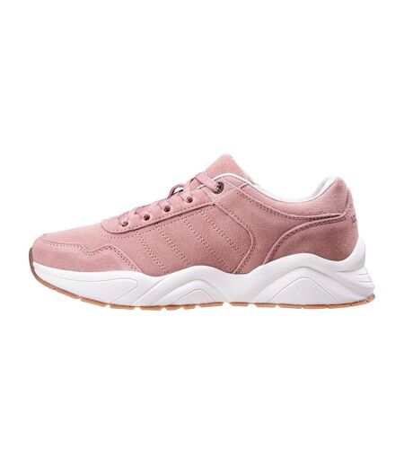 Womens/ladies vilme leather trainers silver pink/beige Iguana