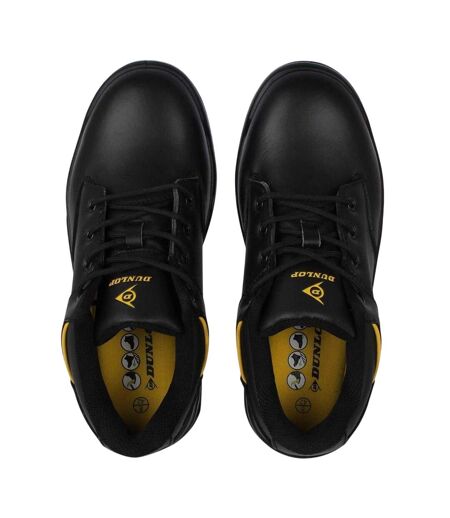 Mens Kansas Leather Safety Shoes Black Dunlop