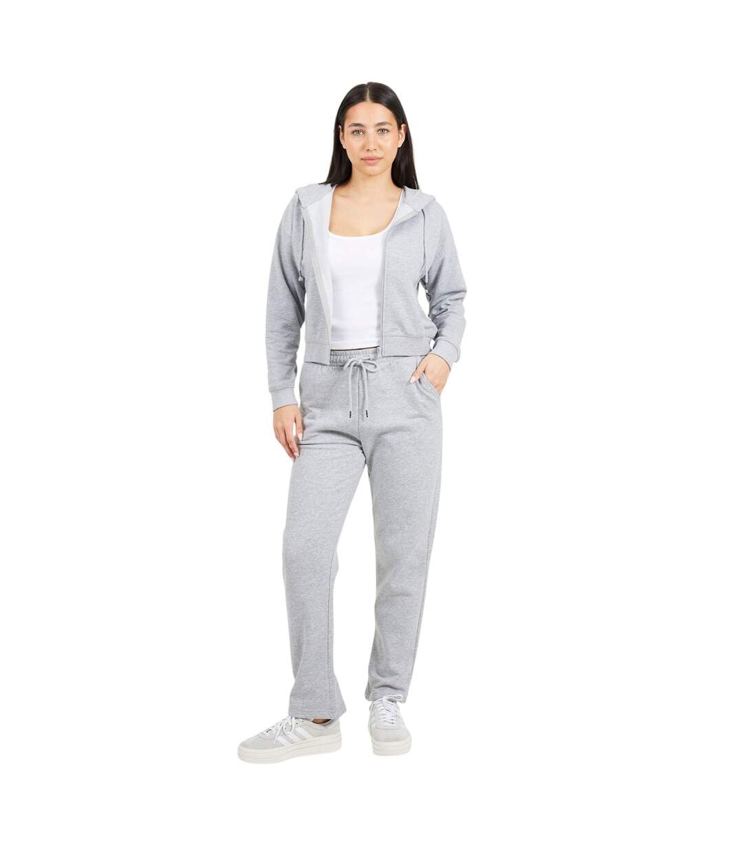 Veste À Capuche Femme Gris Chiné Brave Soul-4