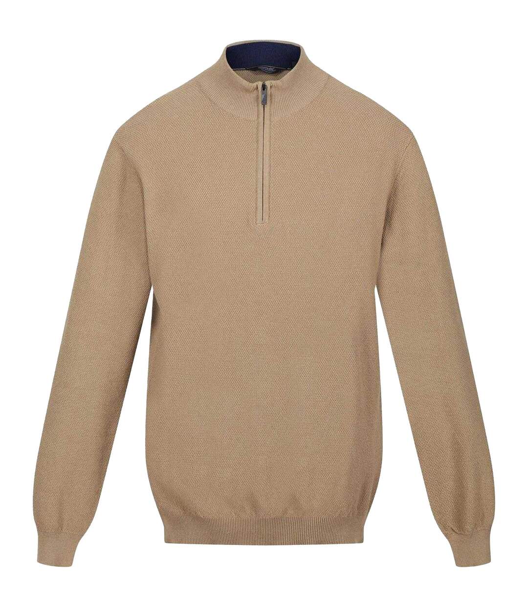 Sweat Uni À Col Montant Zippé Keaton Homme Beige Foncé Regatta-1