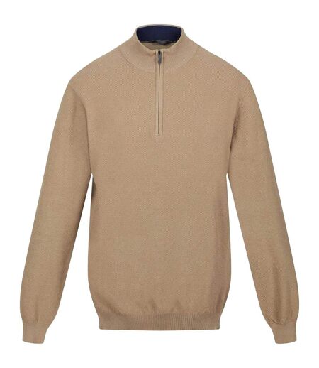 Sweat Uni À Col Montant Zippé Keaton Homme Beige Foncé Regatta