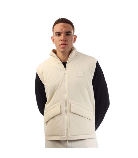 Mens Flap Pocket Gilet White Boss