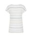 Womens/ladies Striped Textured T-shirt Green Lazy Jacks-2