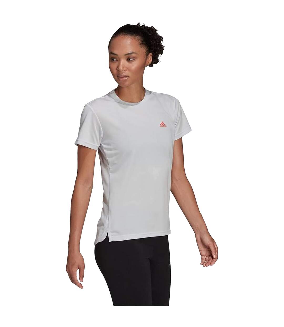 Womens/ladies 3 Stripes Aeroready T-shirt Grey Adidas-4