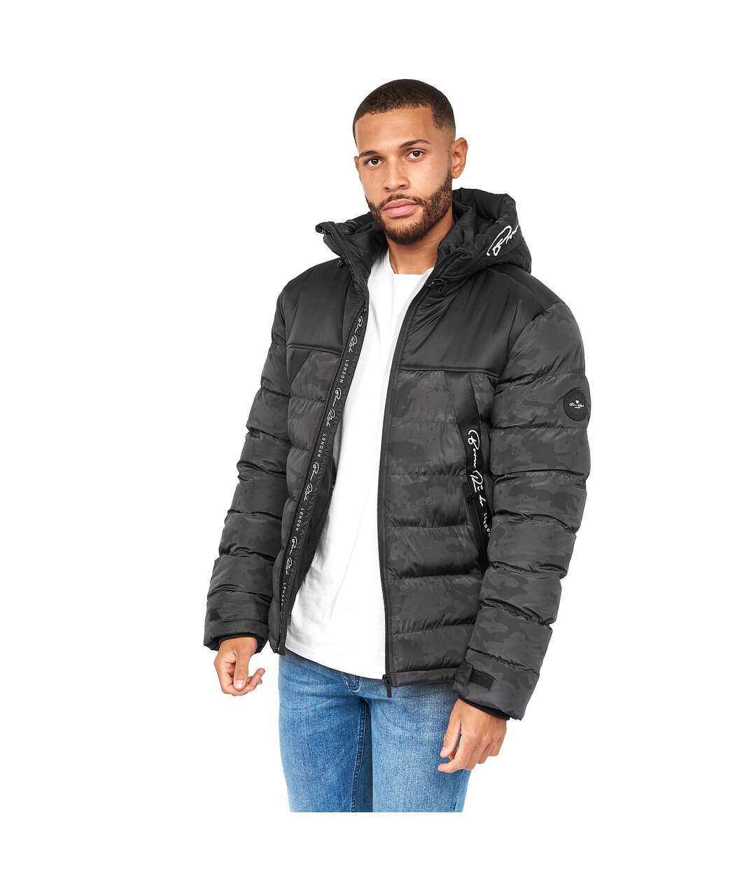 Mens Crespo Jacket Black Camo Born Rich-1