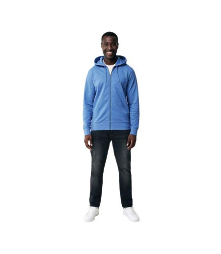 Unisex Adult Abisko Recycled Cotton Full Zip Hoodie Heather Blue Iqoniq