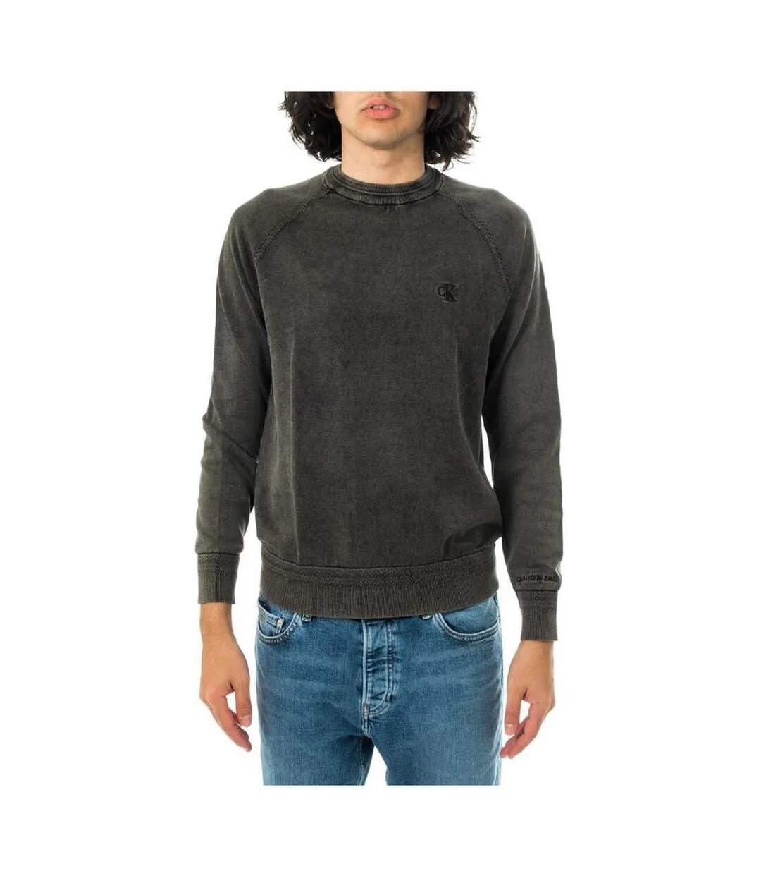 Sweat Manches Raglan Homme Gris Calvin Klein-1