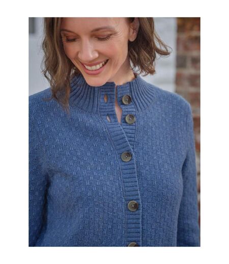 Womens/ladies Button Funnel Neck Cardigan Denim WoolOvers