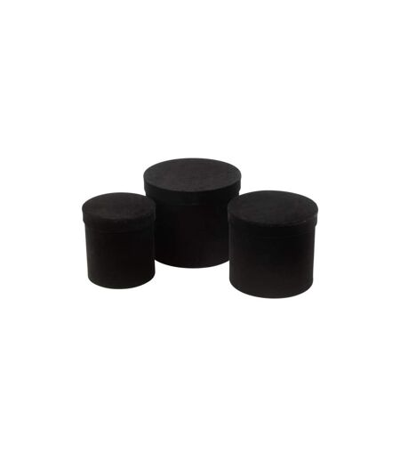 Lot de 3 Boîtes de Rangement Rondes Vaughn 27cm Noir