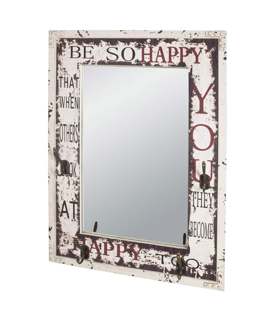 Patère Murale & Miroir You 75cm Blanc-1