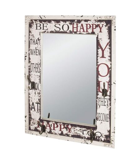Patère Murale & Miroir You 75cm Blanc