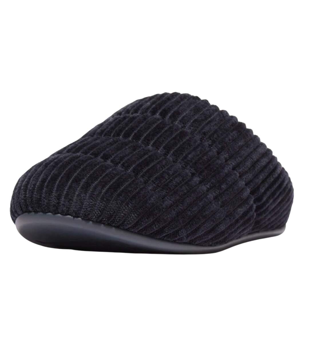 Womens/ladies chrissie corduroy fleece lined slippers navy FitFlop-1