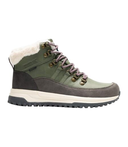 Chaussures Montantes De Marche Elbourne Femme Kaki Foncé Pourpre Regatta