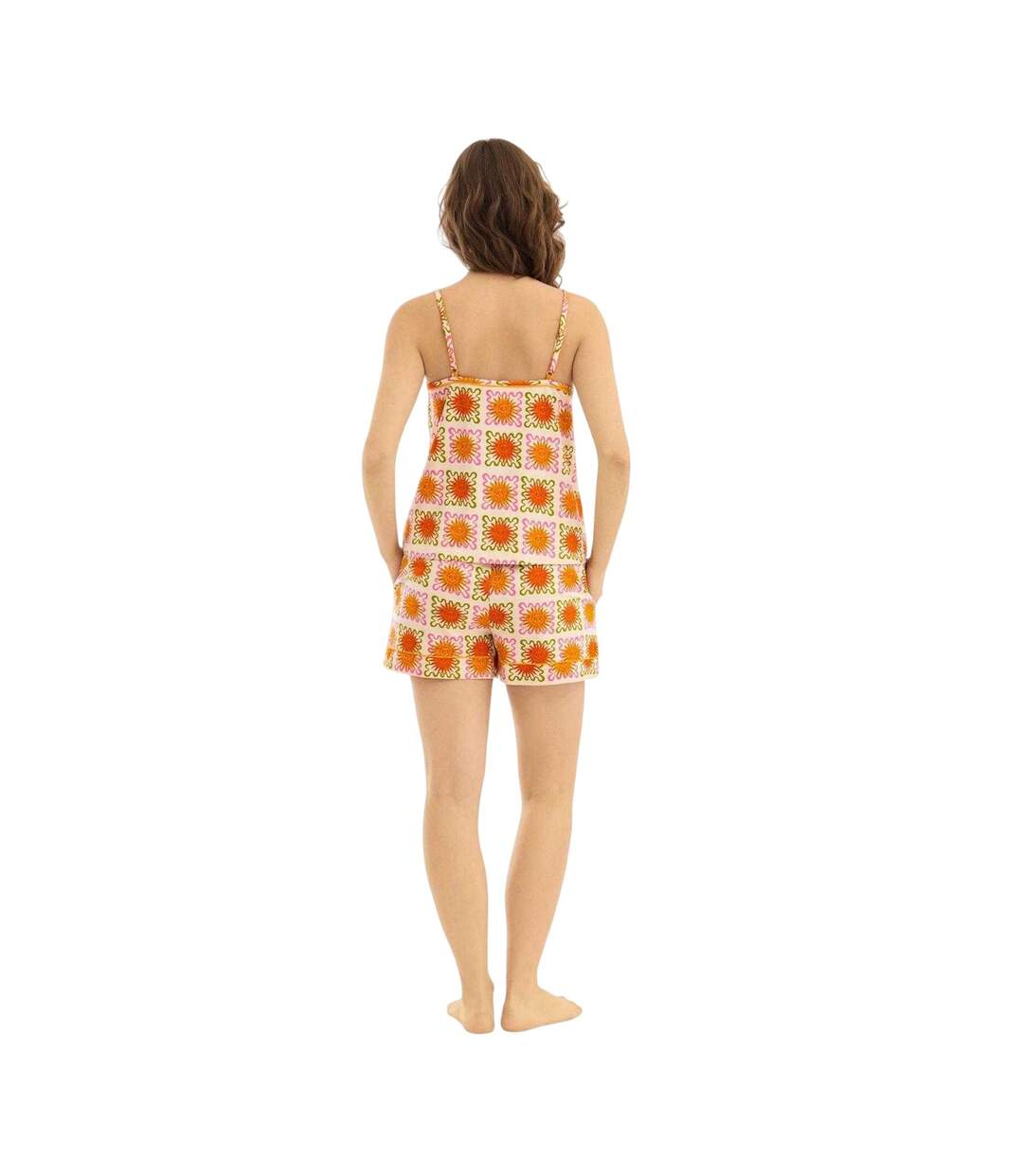 Womens/ladies Cami Pyjama Set Yellow Chelsea Peers-3