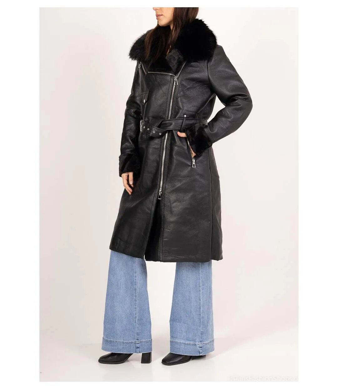 Manteau Long Avec Fourrure-3
