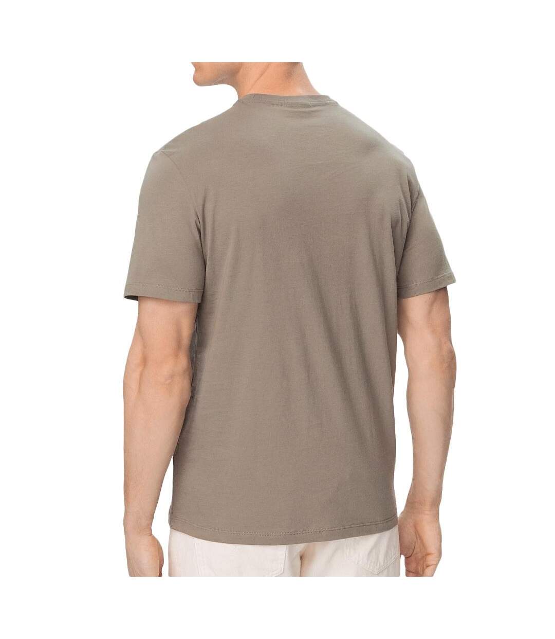 Lot de 2 t-shirts blanc/taupe homme calvin klein jeans ss badge-2