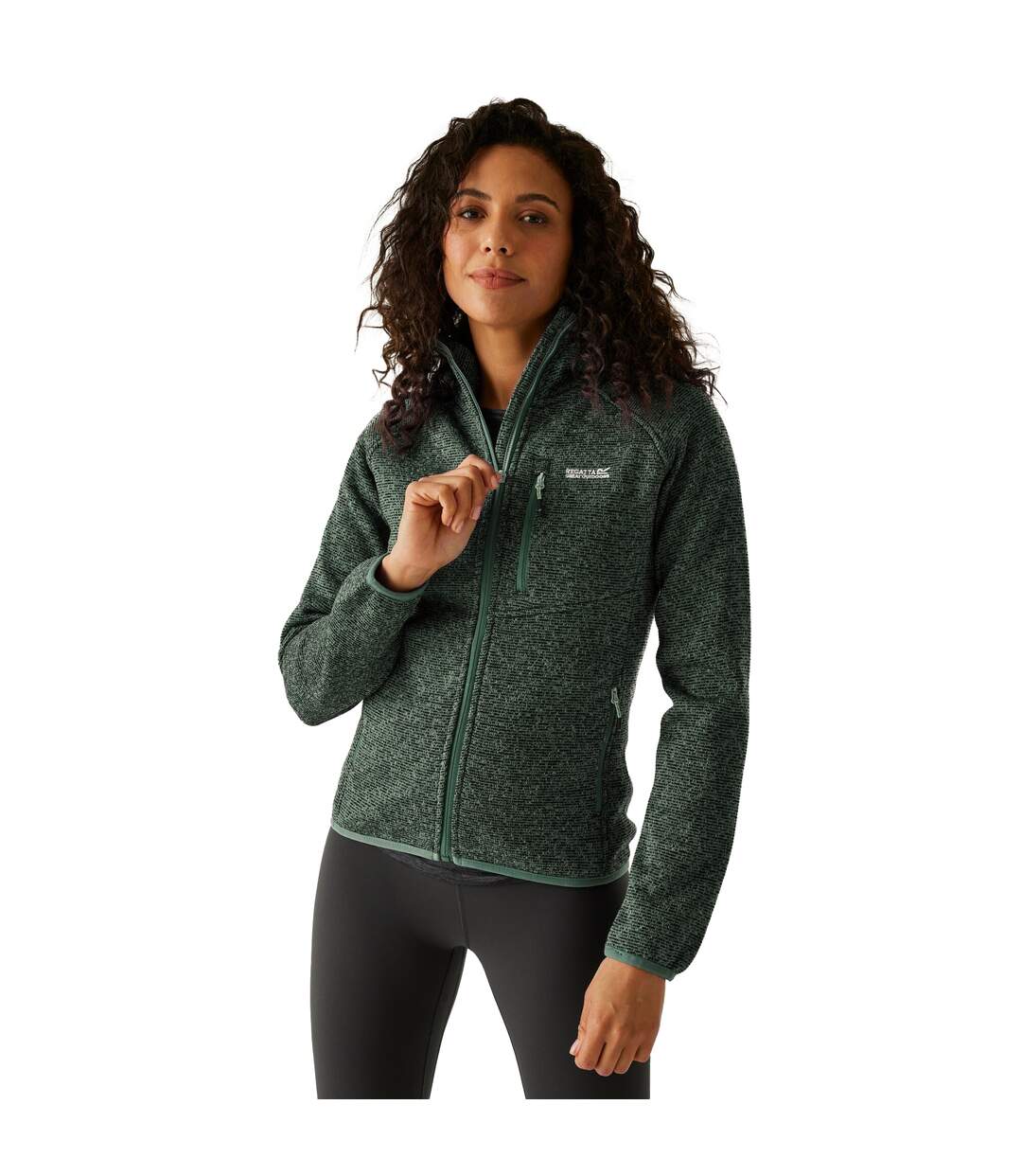 Womens/ladies Newhill Hooded Fleece Jacket Green Haze Regatta-1