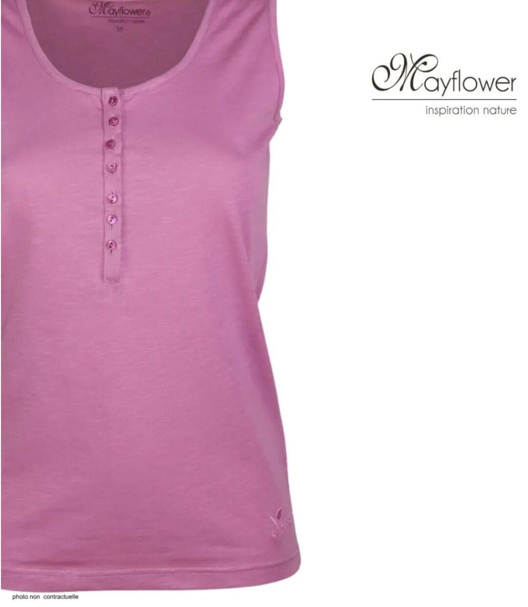 Débardeur femme DALTON4 MAYFLOWER – Top col tunisien en coton flammé pour une fraîcheur absolue-4