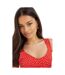 Womens/ladies Spotted Strappy Petite Midi Dress Red Dorothy Perkins-4