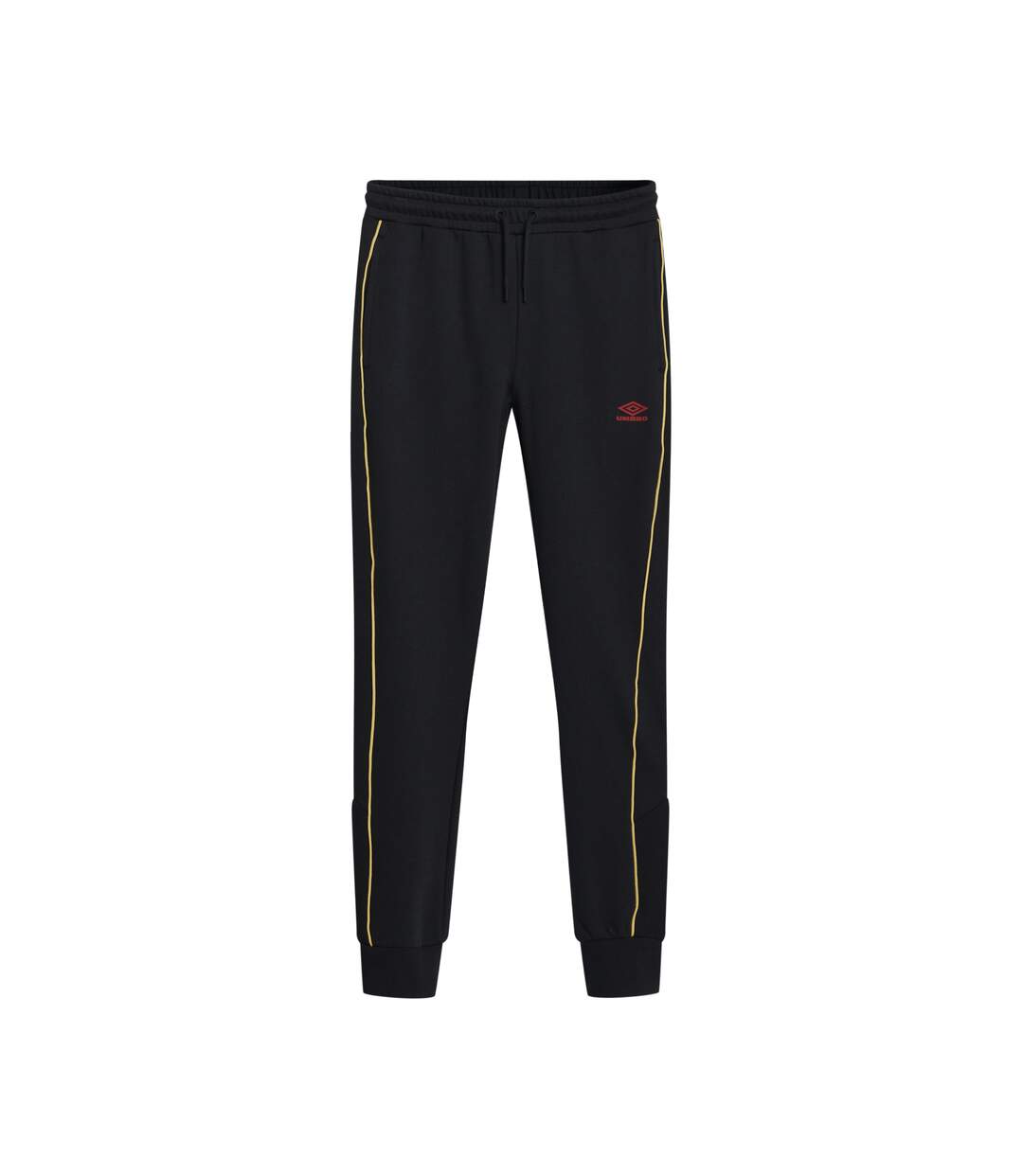 Mens Panelled Jogging Bottoms Black Red Dahlia Antique Gold Umbro-1