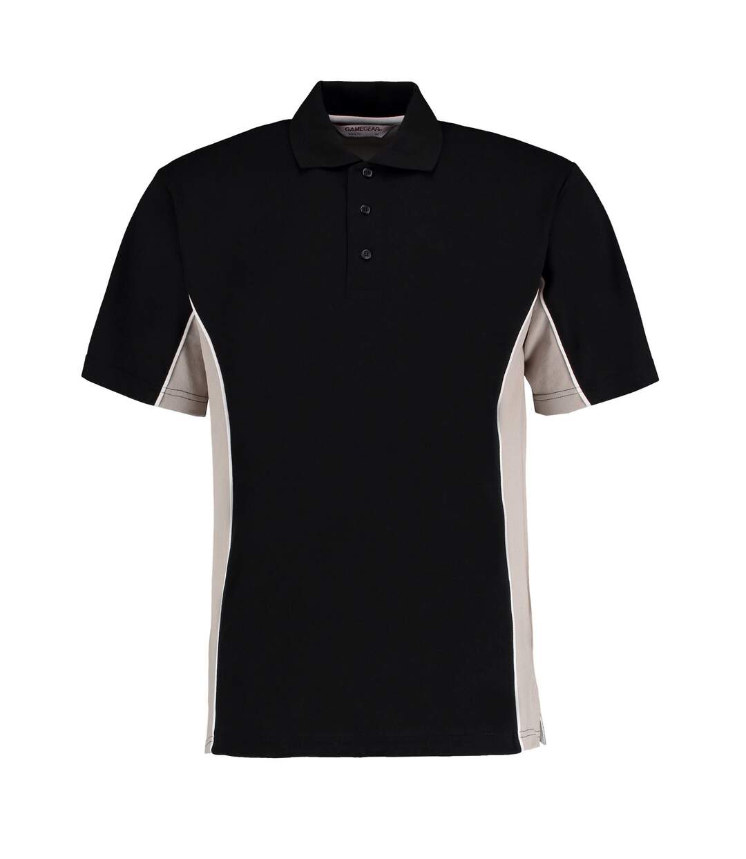 Mens track classic polo shirt black/gray/white GAMEGEAR