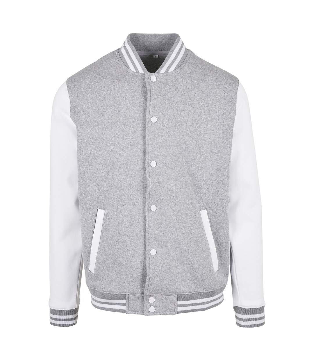 Veste Basic College Homme Gris Chiné Blanc Build Your Brand-2