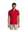 SOLs Mens Prime Pique Plain Short Sleeve Polo Shirt (Red) - UTPC493