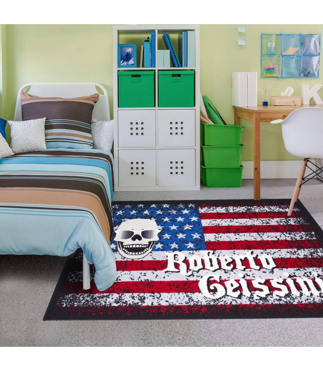 Tapis enfant fait à la main US SKULL 1-2