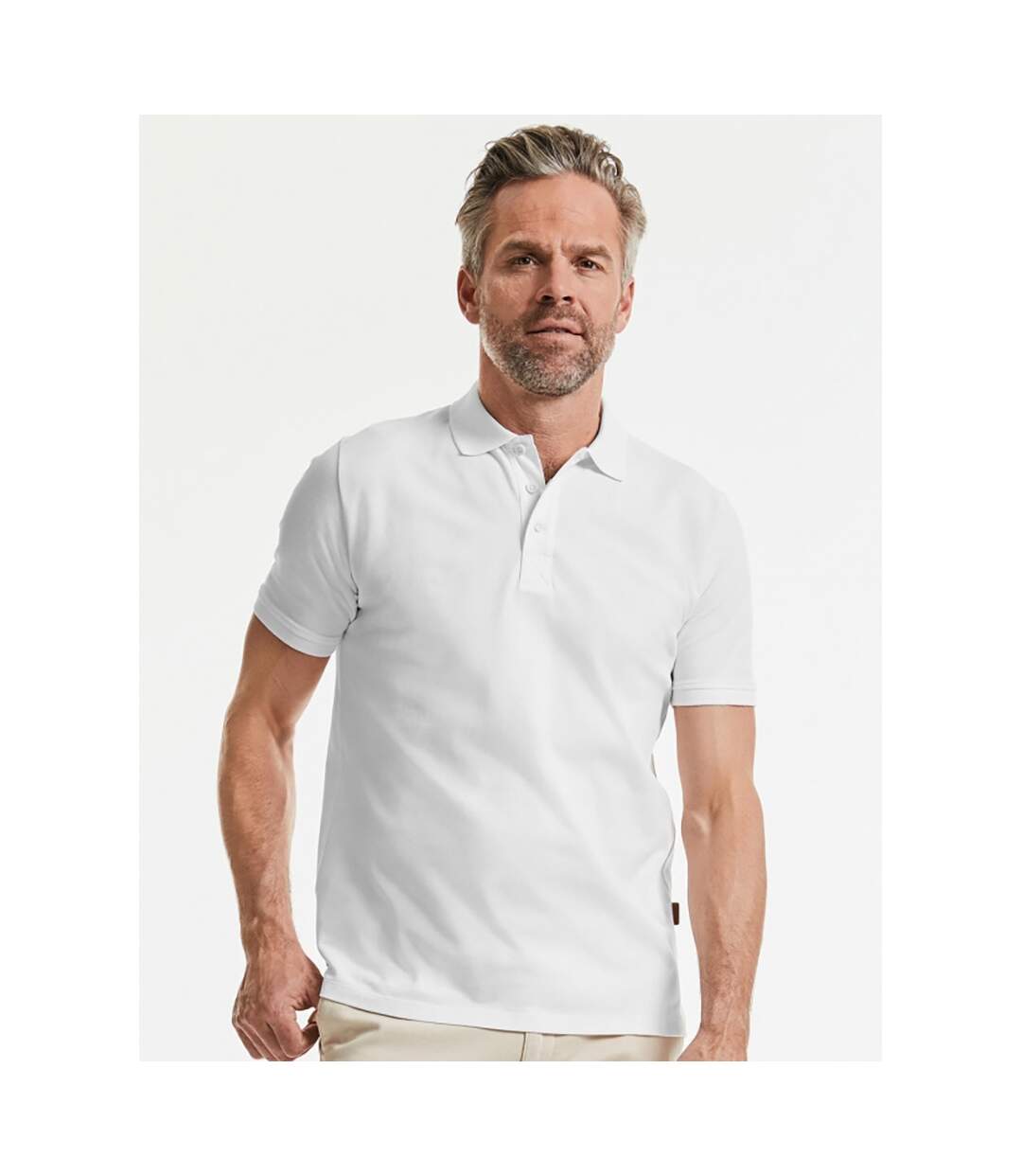 Russell Mens Pure Organic Polo (White)