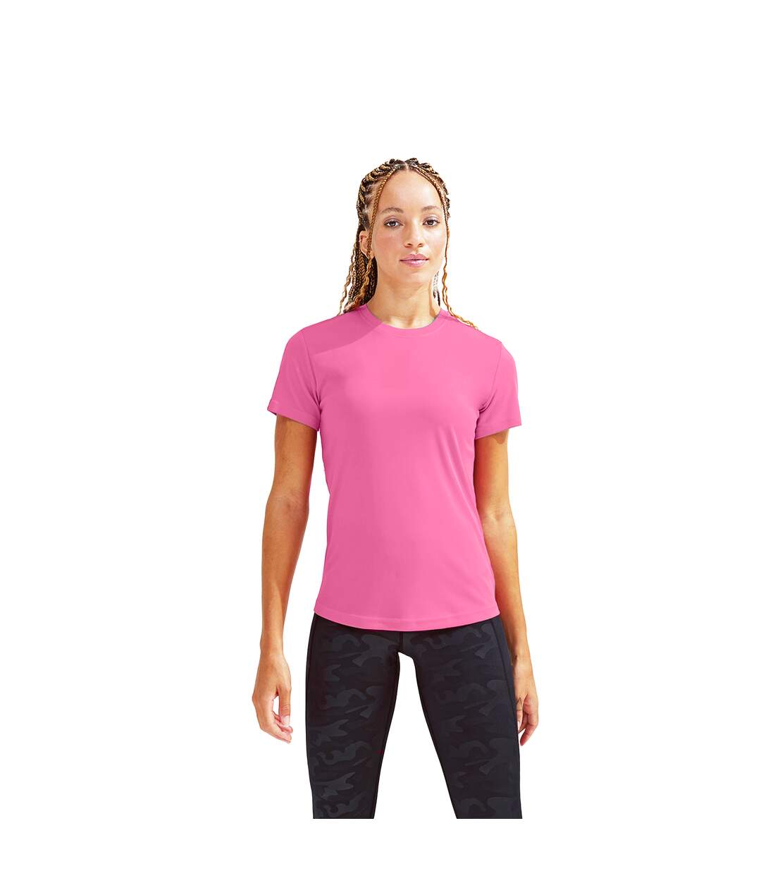 T-shirt sport femme rose vif Tri Dri-3