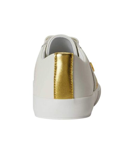 Baskets Janson Femme Blanc Jaune Or Ralph Lauren
