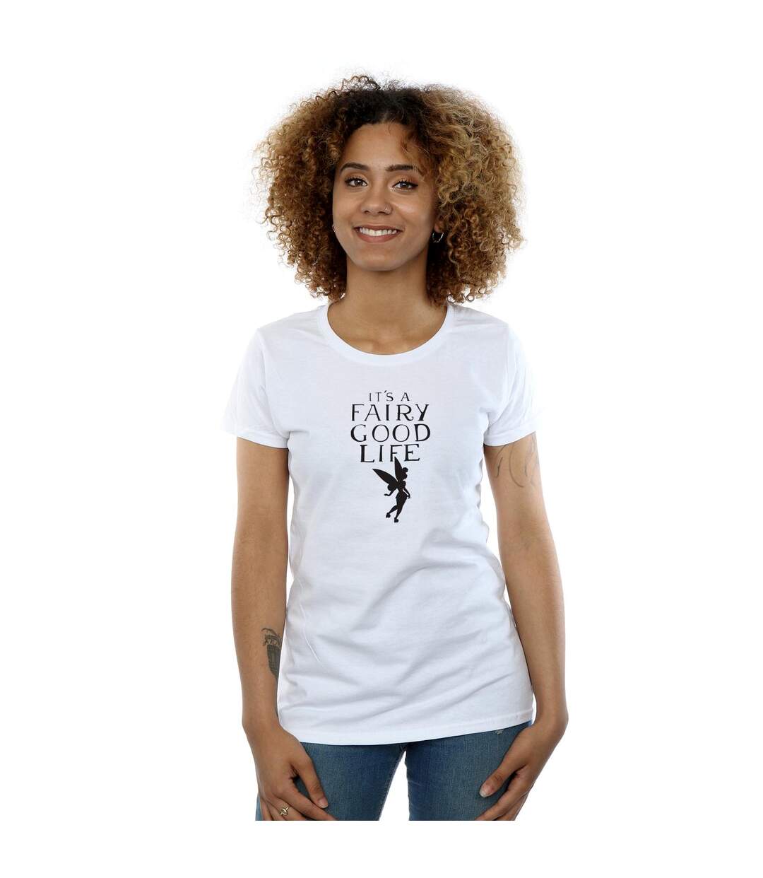 Disney T-shirt en coton Femme/Femme Fée Clochette Good Life (Blanc) - UTBI47888-2