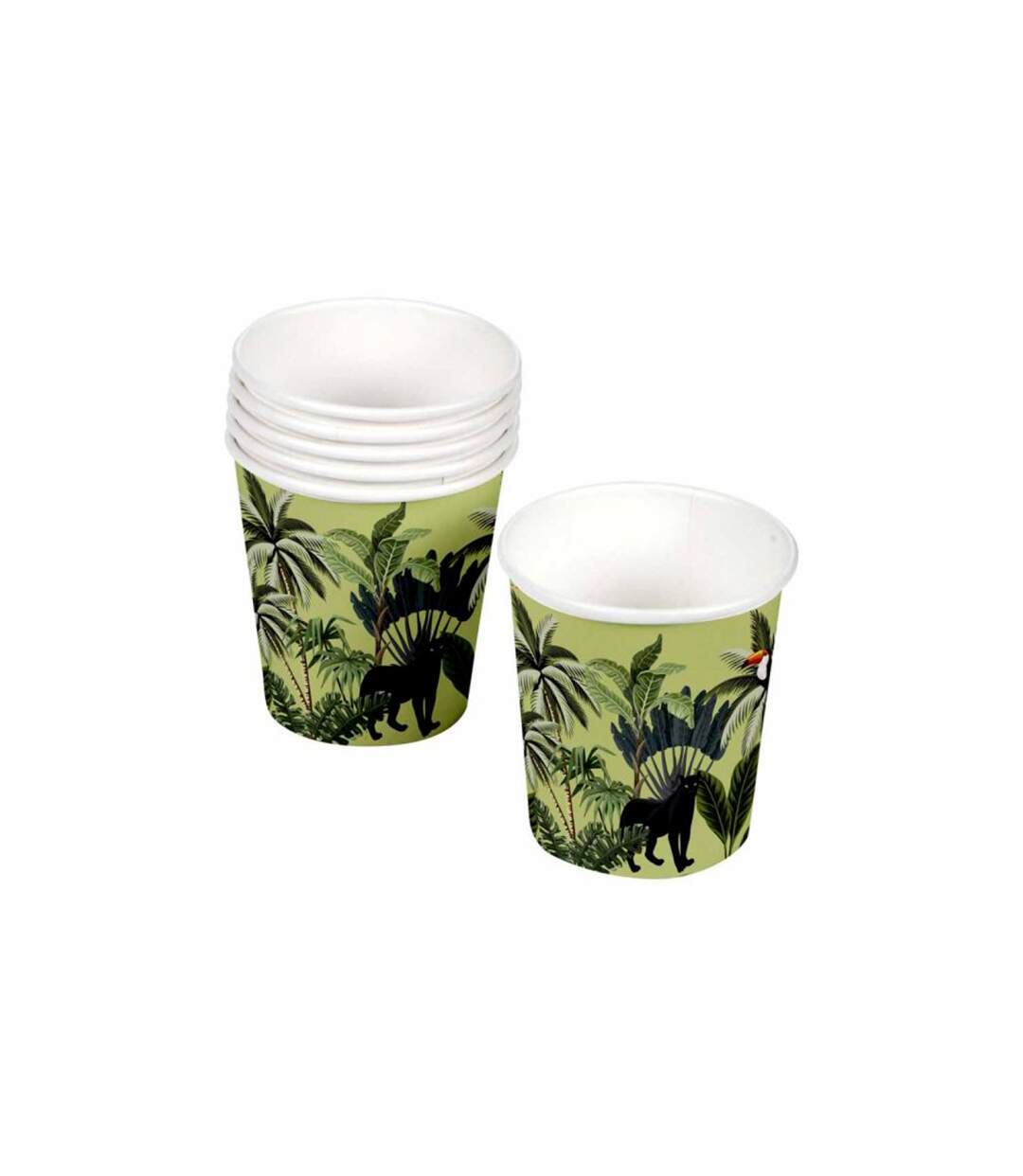 Lot de 10 Gobelets en Carton Palmeraie 23cl Vert-1