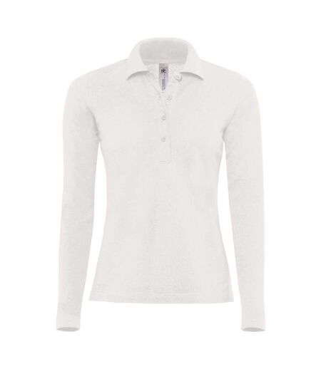 Polo femme manches longues - PW456 - blanc