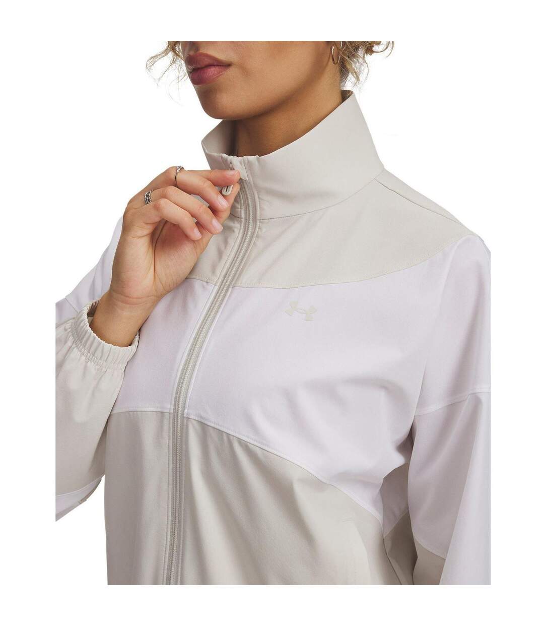 Womens/ladies Rival Woven Lightweight Relaxed Fit Jacket White Under Armour-3