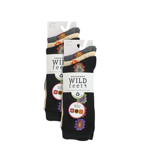 6 Pairs Ladies Multipack of Novelty Design Knitted Boot Socks | Autumn Socks