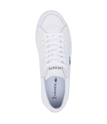 Womens/ladies Lineset Leather Flat Trainers White Lacoste
