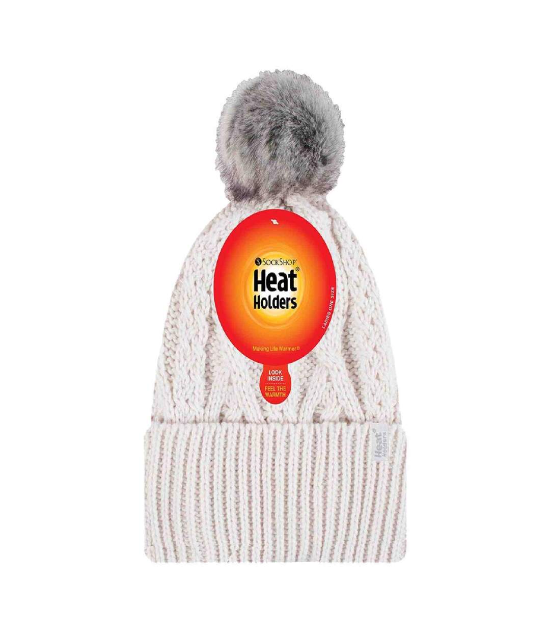 Bonnet Femme Tricot Thermique Slouch avec Pompon-2