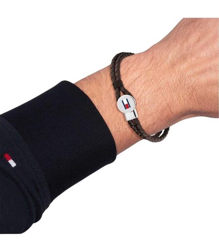 Mens Leather Braided Bracelet One Size Blue Tommy Hilfiger