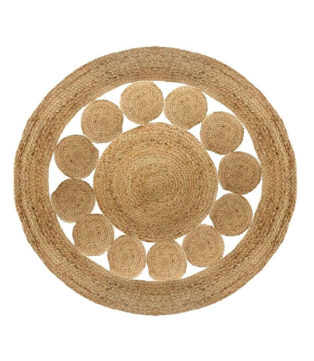 Tapis en Jute Ajouré 120cm Beige-1