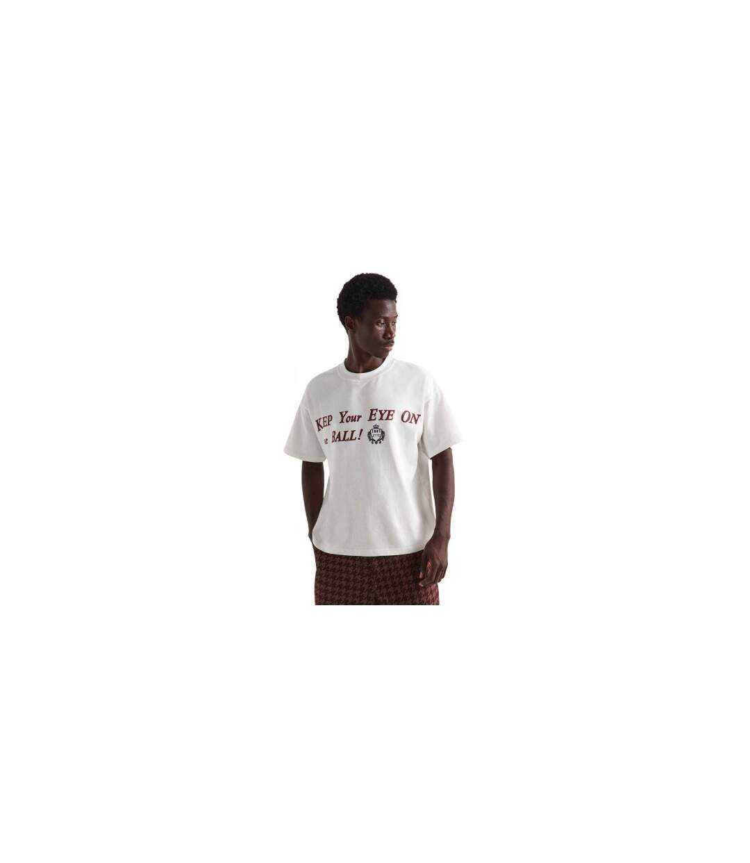 Mens Court Heavy Cotton Boxy T-shirt Off White Slazenger-1