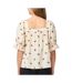 Blouse beige femme pieces pcthea 3/4 square neck-2