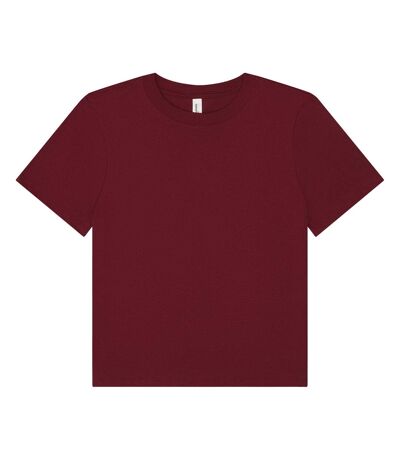 Womens/ladies Heavy Boxy T-shirt Maroon Bella + Canvas