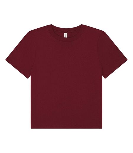 Womens/ladies Heavy Boxy T-shirt Maroon Bella + Canvas